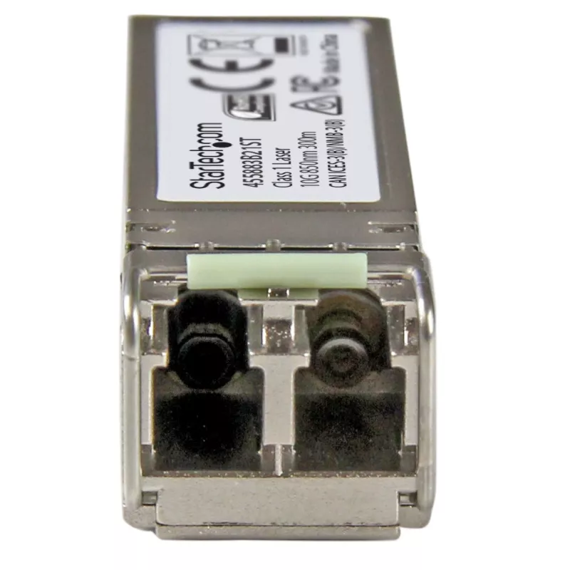 StarTech.com 10 Gigabit Glasfaser SFP+ Transceiver Modul - HP 455883-B21 kompatibel - MM LC mit DDM - 300 m~HPE 455883-B21 kompatibles SFP+ Modul - 10GBASE-SR - 10GbE Multimode Glasfaser Transceiver - 10GE Gigabit Ethernet SFP+ - LC 300m - 850nm - DDM HPE 6120XG, 6120G, Flex Fabric