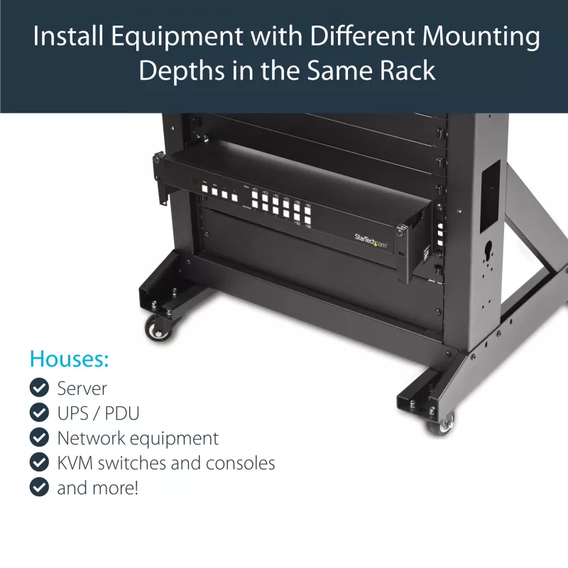 StarTech.com 2U Server-Rack-Tiefenerweiterungsadapter-Kit mit 4 Zoll Verstellung