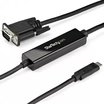 StarTech.com 1 m USB-C-auf-VGA-Kabel – 1920x1200/1080p USB-Typ-C-auf-VGA aktives Videoadapterkabel – Thunderbolt 3 kompatibel – Laptop an VGA-Monitor/Projektor – DP Alt Mode HBR2