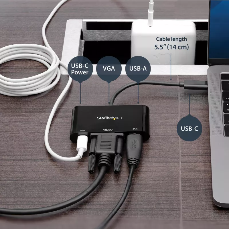 StarTech.com USB-C VGA Multiport-Adapter – USB 3.0 Port – 60W PD