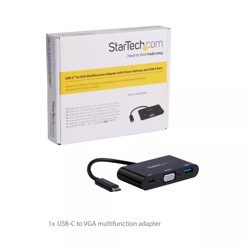 StarTech.com USB-C VGA Multiport-Adapter – USB 3.0 Port – 60W PD