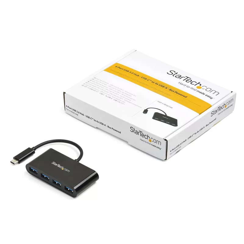 StarTech.com 4-Port USB-C Hub - USB-C auf 4x USB-A - USB 3.0 Hub - busbetrieben~4-Port USB-C Hub - USB-C auf 4x USB-A - USB 3.0 Hub - 5Gbps - busbetrieben