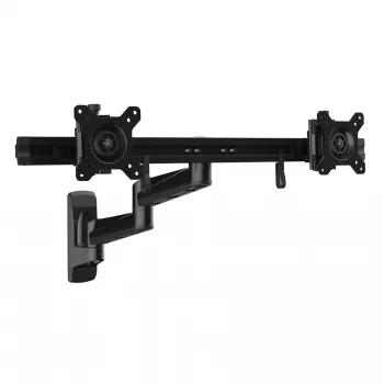 StarTech.com Wandhalterung für zwei Monitore – gelenkige, ergonomische VESA-Wandhalterung für 2x 24-Zoll-Bildschirme – synchronisierte, verstellbare Querstange – neigbar/schwenkbar/drehbar – Halterung für Doppelbildschirm