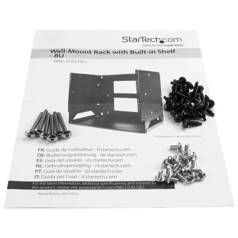 StarTech.com Wandmontage-Serverrack mit integriertem Regal – massiver Stahl – 8U