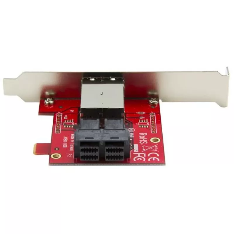 StarTech.com Mini-SAS Adapter – Dual SFF-8643 auf SFF-8644 – mit Full- und Low-Profile-Halterungen – 12 Gbit/s