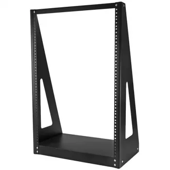 StarTech.com 2-Post-16U-Hochleistungs-Desktop-Serverrack, kleines offenes 19-Zoll-Computerrack, kompaktes Netzwerkrack für AV-/Studio-/Daten-/IT-Equipment, TAA-konform – freistehendes Zwei-Pfosten-Rack für Zuhause/Büro
