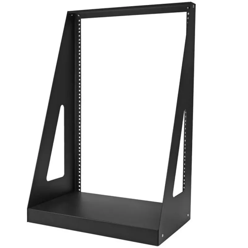 StarTech.com 2-Post-16U-Hochleistungs-Desktop-Serverrack, kleines offenes 19-Zoll-Computerrack, kompaktes Netzwerkrack für AV-/Studio-/Daten-/IT-Equipment, TAA-konform – freistehendes Zwei-Pfosten-Rack für Zuhause/Büro