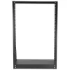 StarTech.com 2-Post-16U-Hochleistungs-Desktop-Serverrack, kleines offenes 19-Zoll-Computerrack, kompaktes Netzwerkrack für AV-/Studio-/Daten-/IT-Equipment, TAA-konform – freistehendes Zwei-Pfosten-Rack für Zuhause/Büro