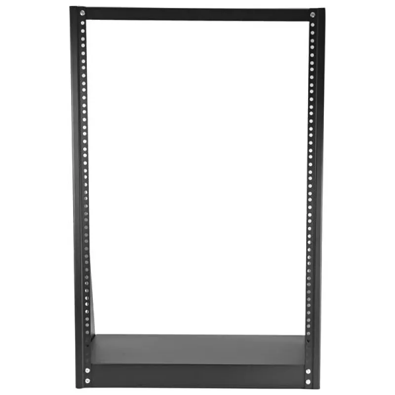 StarTech.com 2-Post-16U-Hochleistungs-Desktop-Serverrack, kleines offenes 19-Zoll-Computerrack, kompaktes Netzwerkrack für AV-/Studio-/Daten-/IT-Equipment, TAA-konform – freistehendes Zwei-Pfosten-Rack für Zuhause/Büro