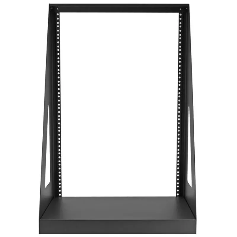StarTech.com 2-Post-16U-Hochleistungs-Desktop-Serverrack, kleines offenes 19-Zoll-Computerrack, kompaktes Netzwerkrack für AV-/Studio-/Daten-/IT-Equipment, TAA-konform – freistehendes Zwei-Pfosten-Rack für Zuhause/Büro