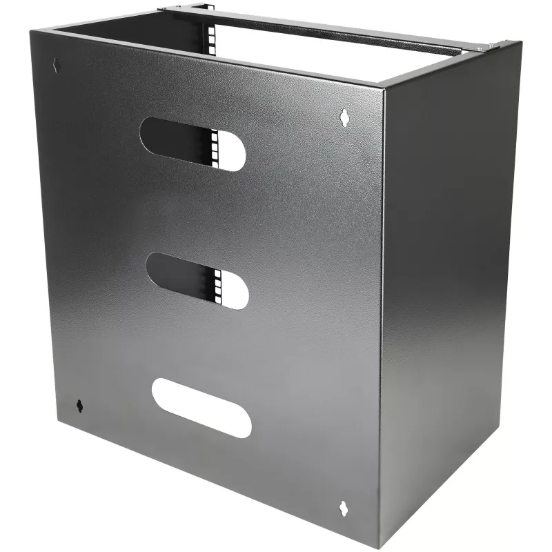 StarTech.com 12U Wandmontage-Netzwerkrack – 14 Zoll tief (flaches Profil) – 19 Zoll Patchpanel-Halterung für flache Server- und IT-Geräte, Netzwerk-Switches – 125 lbs/57 kg Tragfähigkeit, Schwarz
