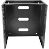 StarTech.com 12U Wandmontage-Netzwerkrack – 14 Zoll tief (flaches Profil) – 19 Zoll Patchpanel-Halterung für flache Server- und IT-Geräte, Netzwerk-Switches – 125 lbs/57 kg Tragfähigkeit, Schwarz