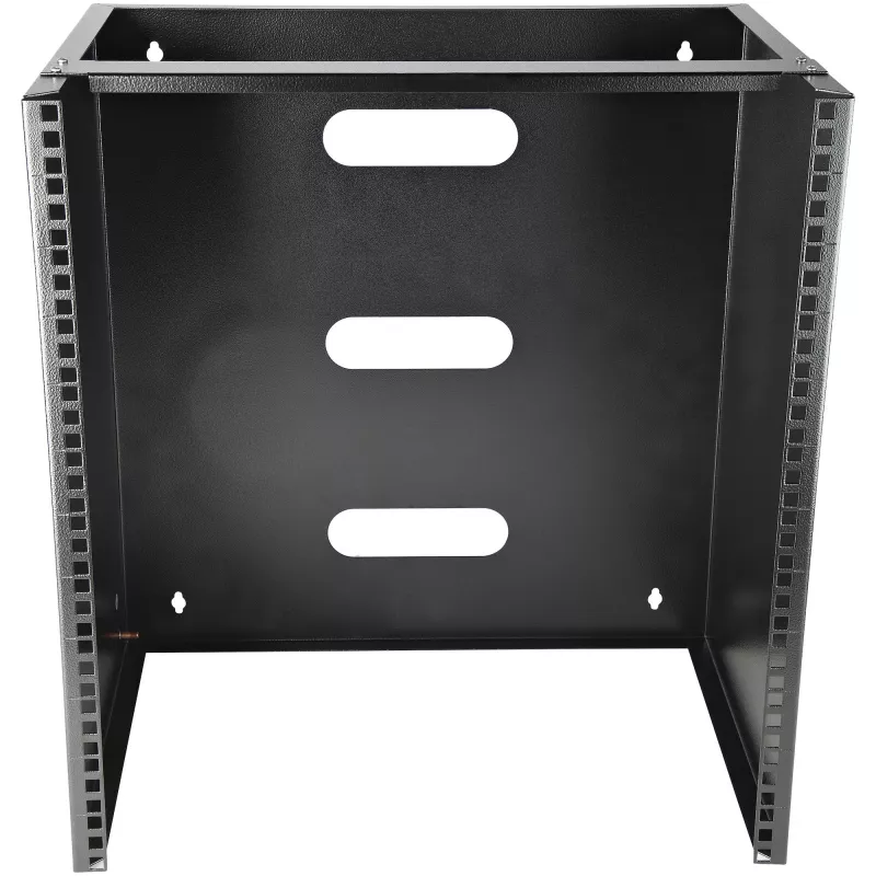 StarTech.com 12U Wandmontage-Netzwerkrack – 14 Zoll tief (flaches Profil) – 19 Zoll Patchpanel-Halterung für flache Server- und IT-Geräte, Netzwerk-Switches – 125 lbs/57 kg Tragfähigkeit, Schwarz