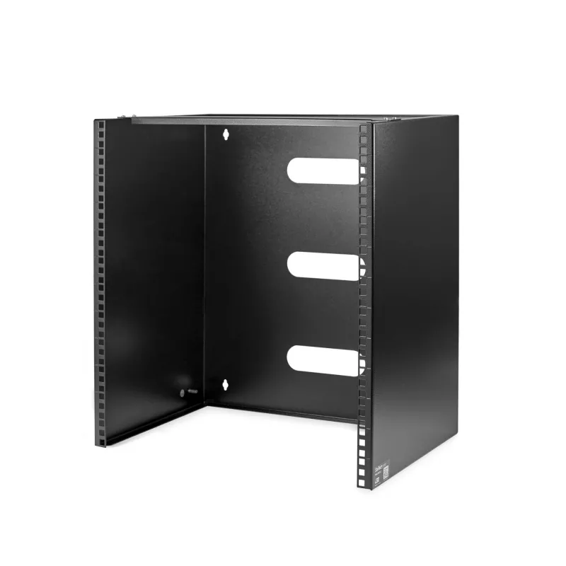 StarTech.com 12U Wandmontage-Netzwerkrack – 14 Zoll tief (flaches Profil) – 19 Zoll Patchpanel-Halterung für flache Server- und IT-Geräte, Netzwerk-Switches – 125 lbs/57 kg Tragfähigkeit, Schwarz