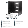 StarTech.com 12U Wandmontage-Netzwerkrack – 14 Zoll tief (flaches Profil) – 19 Zoll Patchpanel-Halterung für flache Server- und IT-Geräte, Netzwerk-Switches – 125 lbs/57 kg Tragfähigkeit, Schwarz