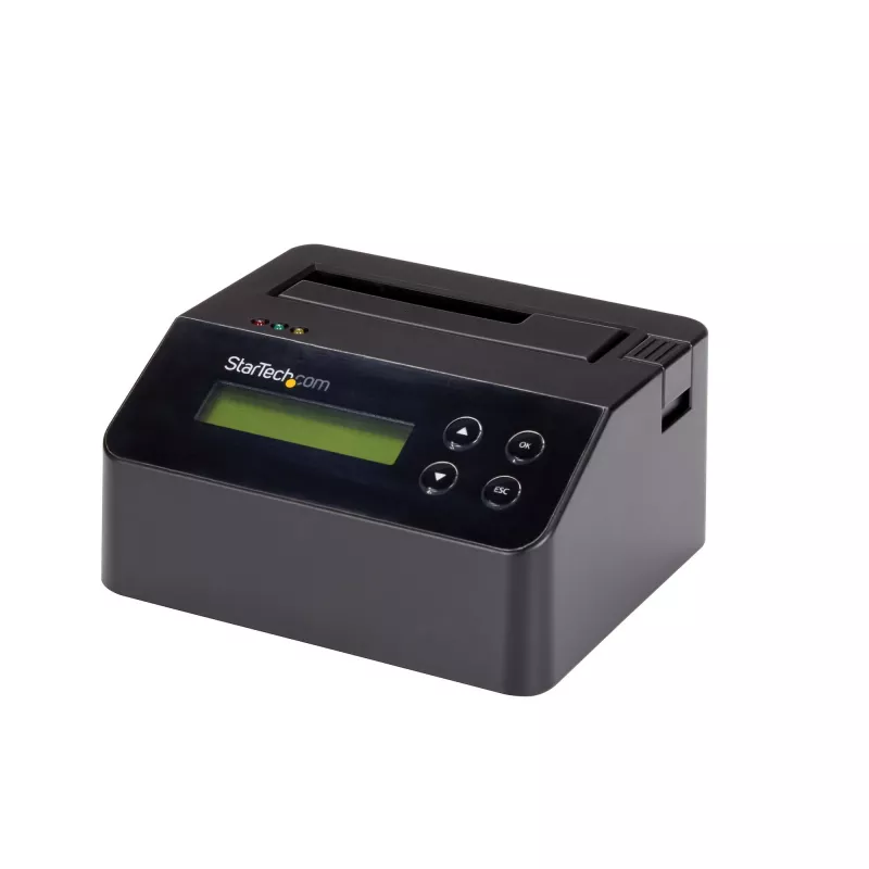 StarTech.com Einzel-Schacht-Festplattenlöscher, eigenständiger HDD/SSD-Sanitizer, 4Kn, USB 3.0 zu SATA III (6 Gbit/s), 9 Löschmodi, LCD-Anzeige, Sicheres Löschen Festplatten-Sanitizer-Dock, DB-9 Druckeranschluss, TAA-konform