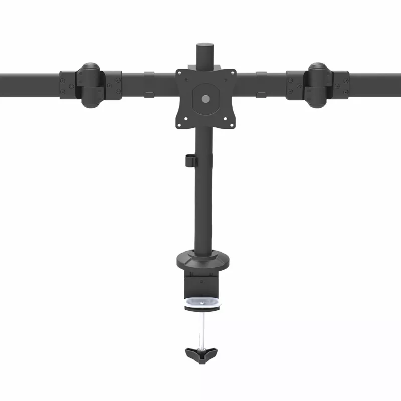 StarTech.com Tischmontage dreifacher Monitorarm – Ergonomische VESA 3-Monitorhalterung bis 27″ – Gelenkige und höhenverstellbare Mastmontage – Neig-/Schwenk-/Rotierfunktion für LCD/LED-Bildschirm – Tischklemme/Tischdurchführung