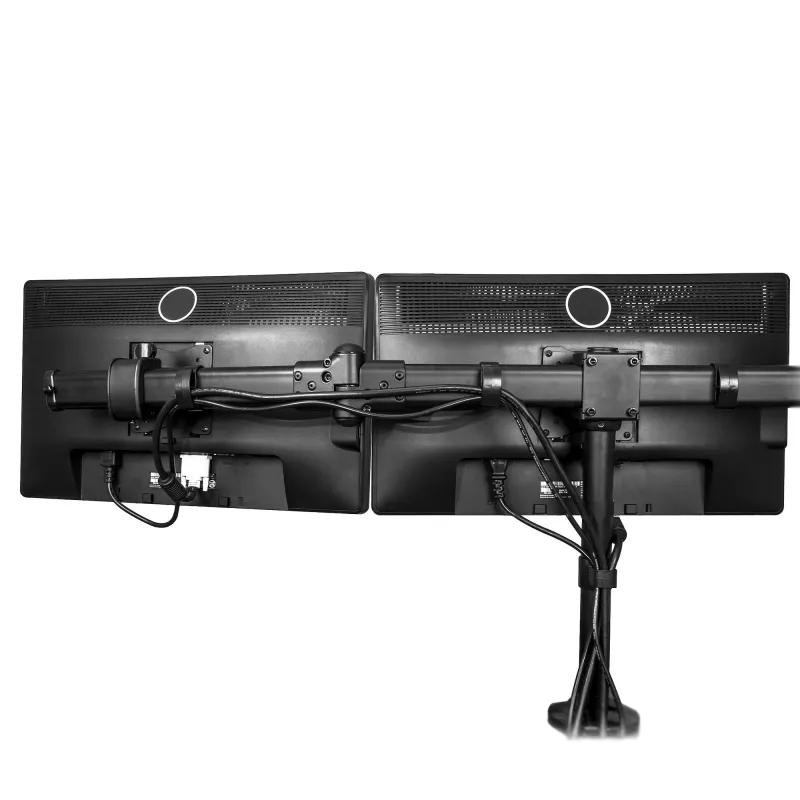 StarTech.com Tischmontage dreifacher Monitorarm – Ergonomische VESA 3-Monitorhalterung bis 27″ – Gelenkige und höhenverstellbare Mastmontage – Neig-/Schwenk-/Rotierfunktion für LCD/LED-Bildschirm – Tischklemme/Tischdurchführung