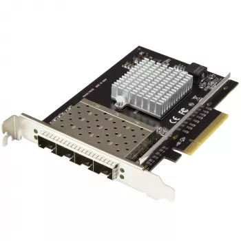 StarTech.com Quad Port 10G SFP+ Netzwerkkarte - Intel XL710 Open SFP+ Converged Adapter - PCIe 10 Gigabit Ethernet Server-NIC - 10GbE Glasfaser-LAN-Karte - Dell PowerEdge HPE ProLiant