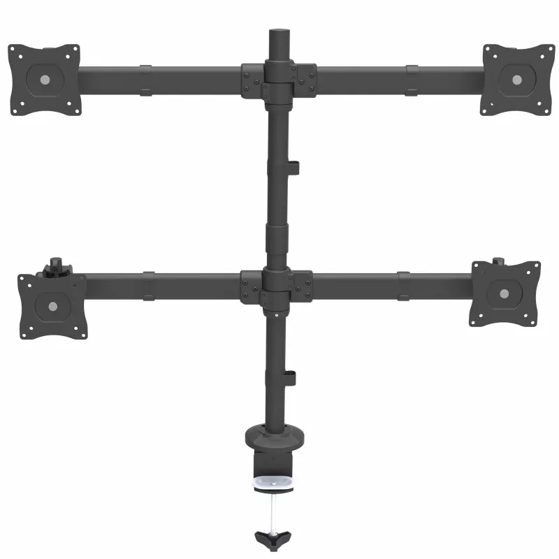 StarTech.com Tischhalterung Quad-Monitorarm – Ergonomische VESA 4-Monitorhalterung 2x2 bis 27 Zoll – Gelenkige & höhenverstellbare Mastmontage – Neig-/Schwenk-/Drehfunktion für LCD/LED-Bildschirm – Tischklemme/Kabeldurchführung