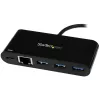 StarTech.com 3-Port-USB-C-Hub mit Gigabit-Ethernet & 60 W Power Delivery Passthrough Laptop-Ladung – USB-C auf 3x USB-A (USB 3.0 SuperSpeed 5 Gbit/s) – USB 3.1/3.2 Gen 1 Typ-C-Adapter-Hub