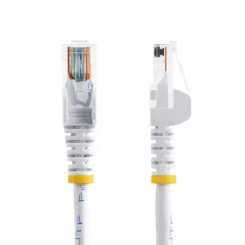 StarTech.com Cat5e Ethernet-Patchkabel mit rastnasenfreien RJ45-Steckern – 0,5 m, Weiß