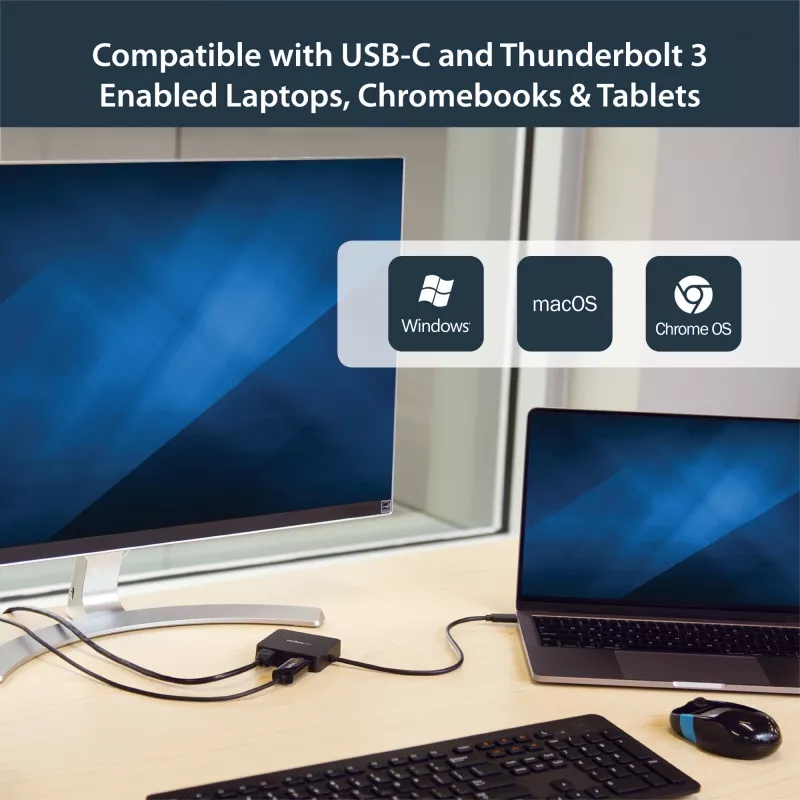 StarTech.com USB-C-Multiport-Adapter – tragbarer USB-C-Mini-Dock mit 4K-HDMI-Video – Gigabit-Ethernet, USB-3.0-Hub (1x USB-A, 1x USB-C) – USB-Typ-C-Multiport-Adapter – Thunderbolt 3 kompatibel