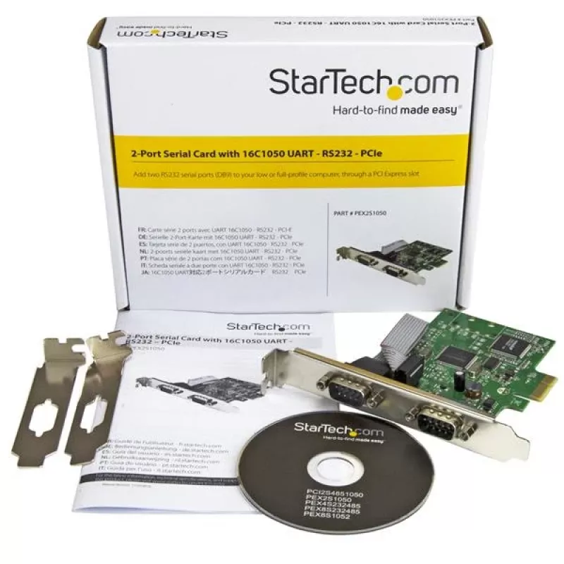 StarTech.com 2-Port PCI Express Serial Card mit 16C1050 UART – RS232