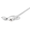 StarTech.com 1 m USB Multi-Ladekabel – USB auf Micro-USB oder USB-C oder Lightning für iPhone/iPad/iPod/Android – Apple MFi-zertifiziert – 3-in-1 USB-Ladegerät – Geflochten