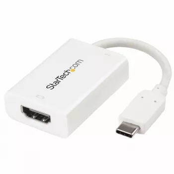 StarTech.com USB-C auf HDMI 2.0 Adapter mit Power Delivery – 4K 60Hz USB Type-C auf HDMI Display Video Konverter – 60W PD Durchschleif-Ladeanschluss – Thunderbolt 3 kompatibel – Weiß