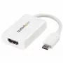 StarTech.com USB-C auf HDMI 2.0 Adapter mit Power Delivery – 4K 60Hz USB Type-C auf HDMI Display Video Konverter – 60W PD Durchschleif-Ladeanschluss – Thunderbolt 3 kompatibel – Weiß