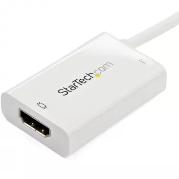 StarTech.com USB-C auf HDMI 2.0 Adapter mit Power Delivery – 4K 60Hz USB Type-C auf HDMI Display Video Konverter – 60W PD Durchschleif-Ladeanschluss – Thunderbolt 3 kompatibel – Weiß