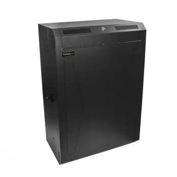 StarTech.com 8U 19 Zoll vertikaler Wandmontage-Serverrackschrank – flaches Profil (15 Zoll) – 30 Zoll tiefes abschließbares Netzwerkgehäuse mit 2U für Switch Patch Panel Router Montage IT-/Datenschrank montiert