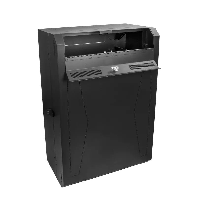 StarTech.com 8U 19 Zoll vertikaler Wandmontage-Serverrackschrank – flaches Profil (15 Zoll) – 30 Zoll tiefes abschließbares Netzwerkgehäuse mit 2U für Switch Patch Panel Router Montage IT-/Datenschrank montiert
