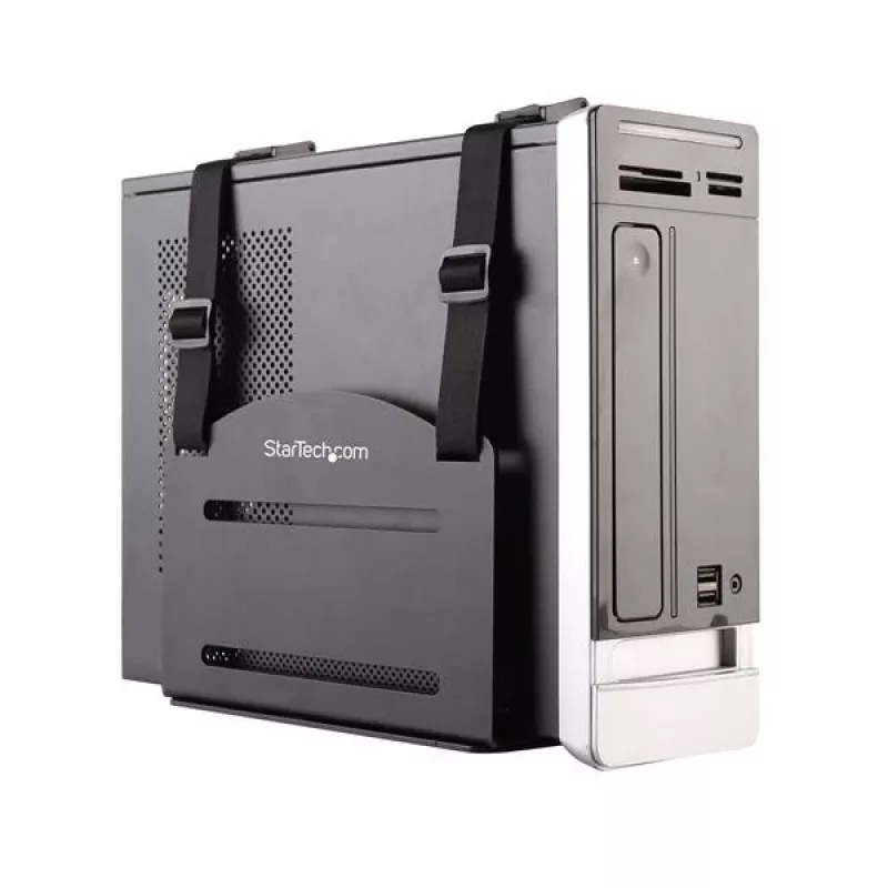 StarTech.com CPU-Halterung – verstellbare Computer-Wandhalterung, Wandmontage CPU-Halter, Universal, 10 kg, Schwarz, Stahl, Vertikal