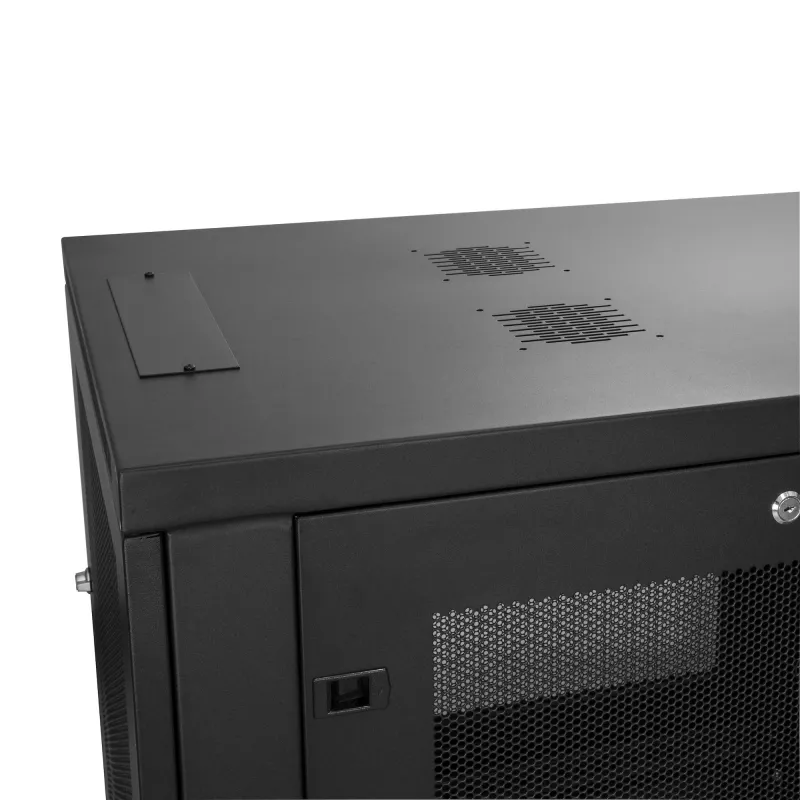 StarTech.com 4-Post 12U Serverschrank, abschließbarer 19-Zoll-Datenschrank für Computer-/AV-/IT-Ausrüstung, Büro-/Heimnetzwerkschrank mit Rollen und verstellbaren Montageschienen
