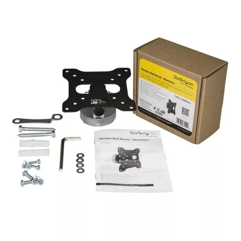StarTech.com Monitor-Wandhalterung – Aluminium, 15 kg, 33 cm (13 Zoll), 68,6 cm (27 Zoll), 50 x 50 mm, 100 x 100 mm, Schwarz