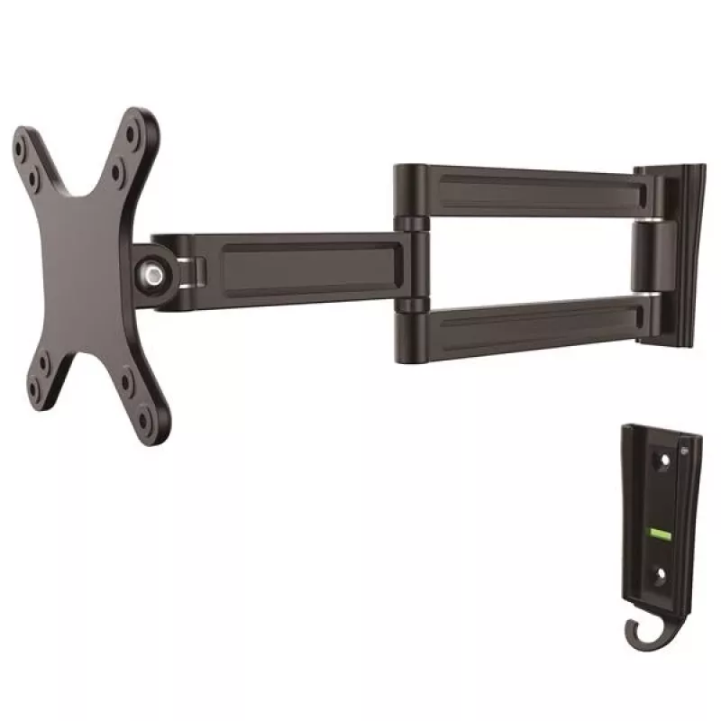 StarTech.com Wandmontage-Monitorarm - Doppelt schwenkbar, 15 kg, 33 cm (13 Zoll), 68,6 cm (27 Zoll), 75 x 75 mm, 100 x 100 mm, Schwarz