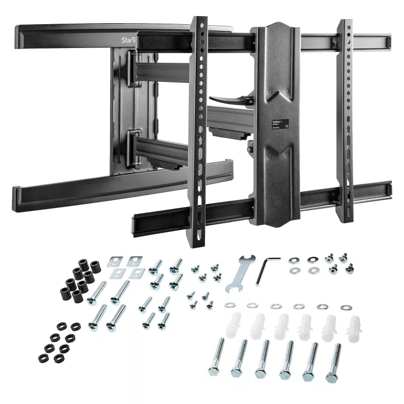 StarTech.com TV-Wandhalterung für Displays bis zu 80 Zoll (50 kg) mit VESA-Halterung – flaches, vollbewegliches Universal-TV-Wandhalterungssystem – robuste, verstellbare Neige-/Schwenk-Gelenkarmhalterung