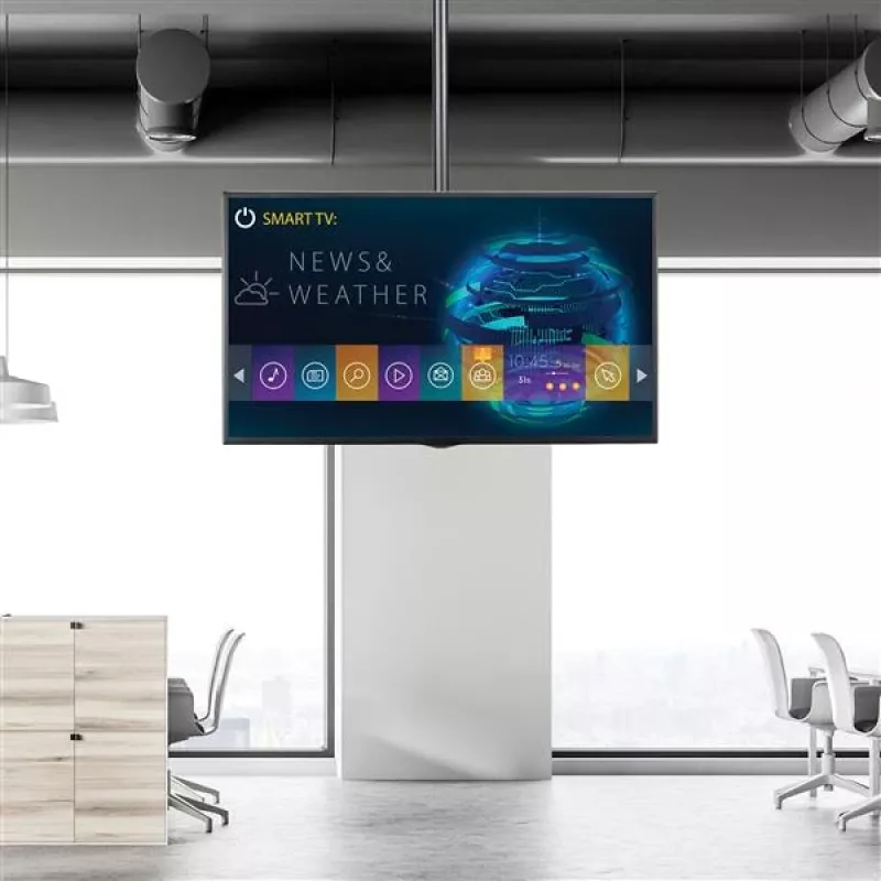 StarTech.com TV-Deckenhalterung – voll bewegliche universelle Hängehalterung für einen Bildschirm mit verstellbarem kurzen Teleskopmast – Neigen/Schwenken – VESA-Halterung für 32–75 Zoll Displays