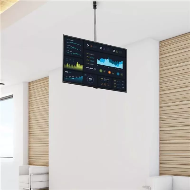 StarTech.com TV-Deckenhalterung – Vollbewegliche universelle Hängehalterung für einen Bildschirm mit verstellbarem Teleskop-Langmast – Neigung / Schwenkung – VESA-Halterung für 32 inch-75 inch Displays