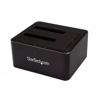 StarTech.com Dual-Bay USB 3.0 auf SATA Festplatten-Dockingstation, USB Festplatten-Dock, Externe 2,5/3,5 Zoll SATA I/II/III SSD/HDD Dockingstation, Hot-Swap-Festplattenschächte, Top-Loading