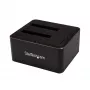 StarTech.com Dual-Bay USB 3.0 auf SATA Festplatten-Dockingstation, USB Festplatten-Dock, Externe 2,5/3,5 Zoll SATA I/II/III SSD/HDD Dockingstation, Hot-Swap-Festplattenschächte, Top-Loading