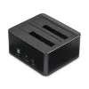 StarTech.com Dual-Bay USB 3.0 auf SATA Festplatten-Dockingstation, USB Festplatten-Dock, Externe 2,5/3,5 Zoll SATA I/II/III SSD/HDD Dockingstation, Hot-Swap-Festplattenschächte, Top-Loading