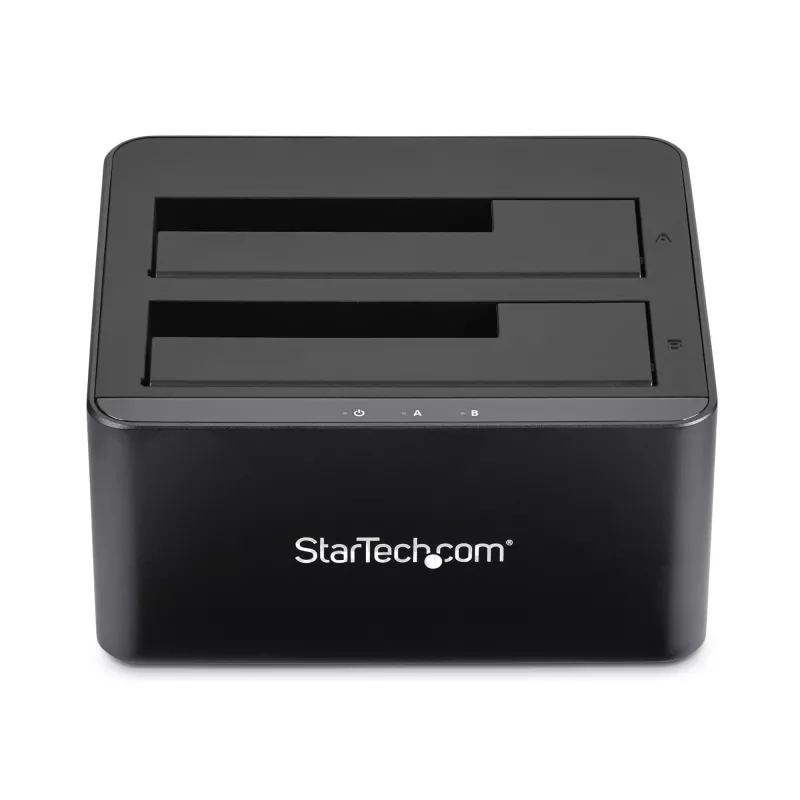 StarTech.com Dual-Bay USB 3.0 auf SATA Festplatten-Dockingstation, USB Festplatten-Dock, Externe 2,5/3,5 Zoll SATA I/II/III SSD/HDD Dockingstation, Hot-Swap-Festplattenschächte, Top-Loading