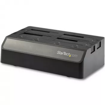 StarTech.com 4-Bay USB auf SATA Festplatten-Dockingstation, USB 10Gbps, externes 2,5-Zoll & 3,5-Zoll SSD / HDD Dock, SATA III, Hot-Swap-Festplattenschacht, Top-Loading