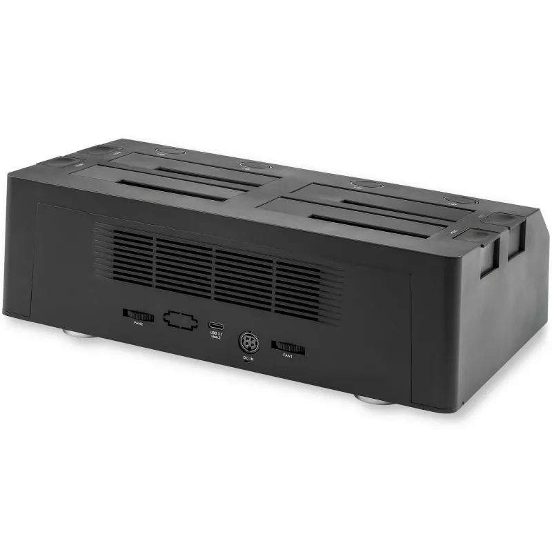 StarTech.com 4-Bay USB auf SATA Festplatten-Dockingstation, USB 10Gbps, externes 2,5-Zoll & 3,5-Zoll SSD / HDD Dock, SATA III, Hot-Swap-Festplattenschacht, Top-Loading
