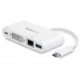 StarTech.com USB-C-Multiport-Adapter – USB-C auf DVI-D (Digital) Videoadapter mit 60 W Power Delivery Durchgangsladung, GbE, USB-A – Tragbare Mini-Dockingstation für USB Type-C/Thunderbolt 3 Laptops