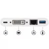 StarTech.com USB-C-Multiport-Adapter – USB-C auf DVI-D (Digital) Videoadapter mit 60 W Power Delivery Durchgangsladung, GbE, USB-A – Tragbare Mini-Dockingstation für USB Type-C/Thunderbolt 3 Laptops