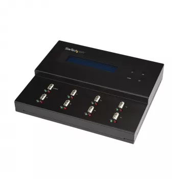 StarTech.com Eigenständiger 1-auf-7 USB-USB-Stick-Duplikator und -Radierer, Multi-USB-Flash-Laufwerk-Kopierer, System- und Datei- sowie Gesamtlaufwerkskopie mit 1,5 GB/min, Einfach- und 3-Durchlauf-Löschung, LCD-Anzeige – TAA